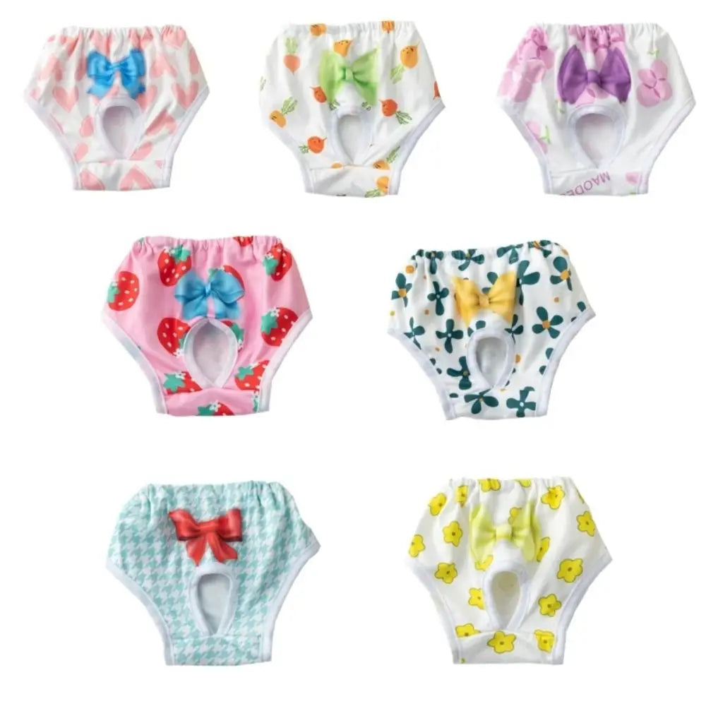 Washable Cartoon Print Dog Diaper Pants Leakproof Breathable