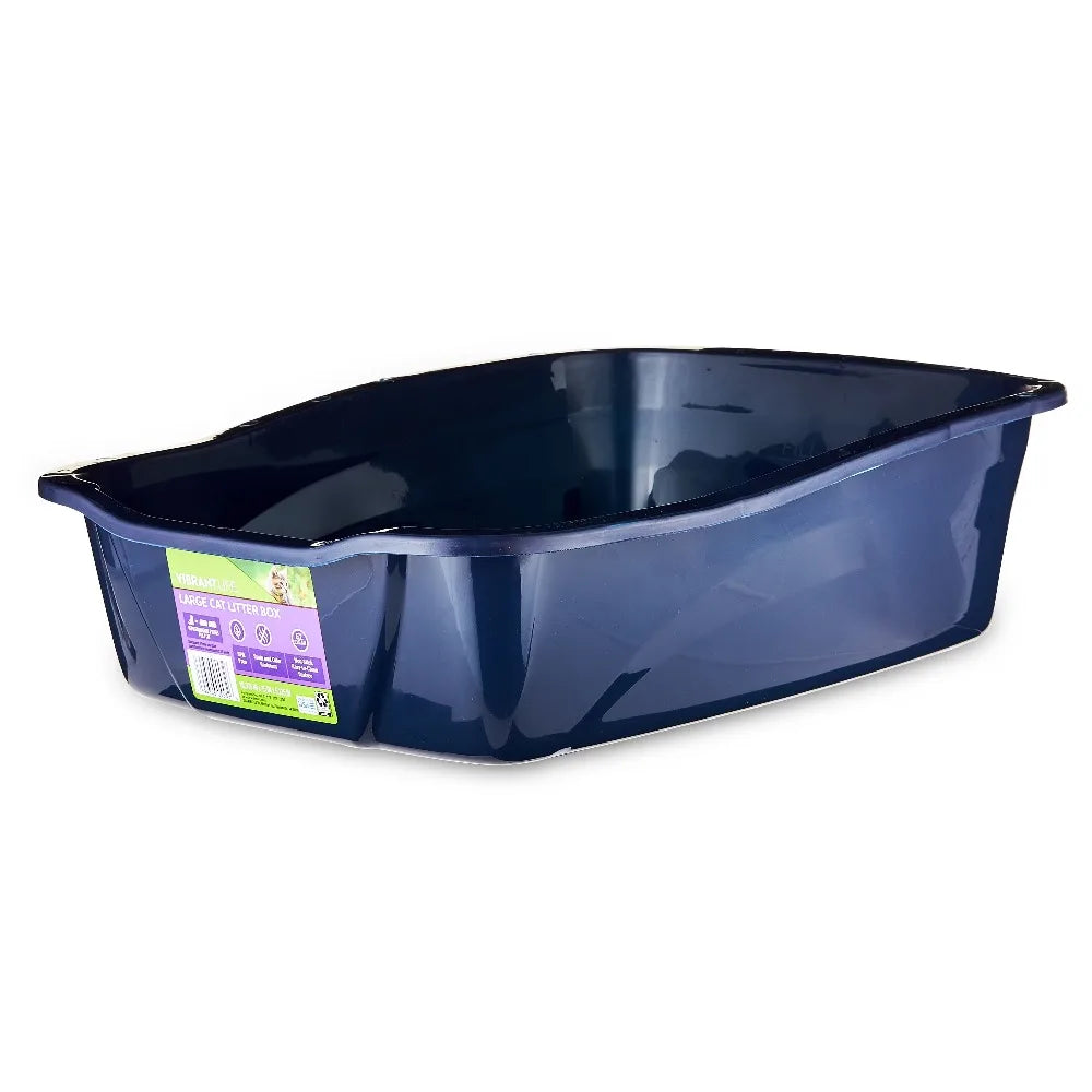 Durable High Sided Cat Litter Box With Removable Top Lid