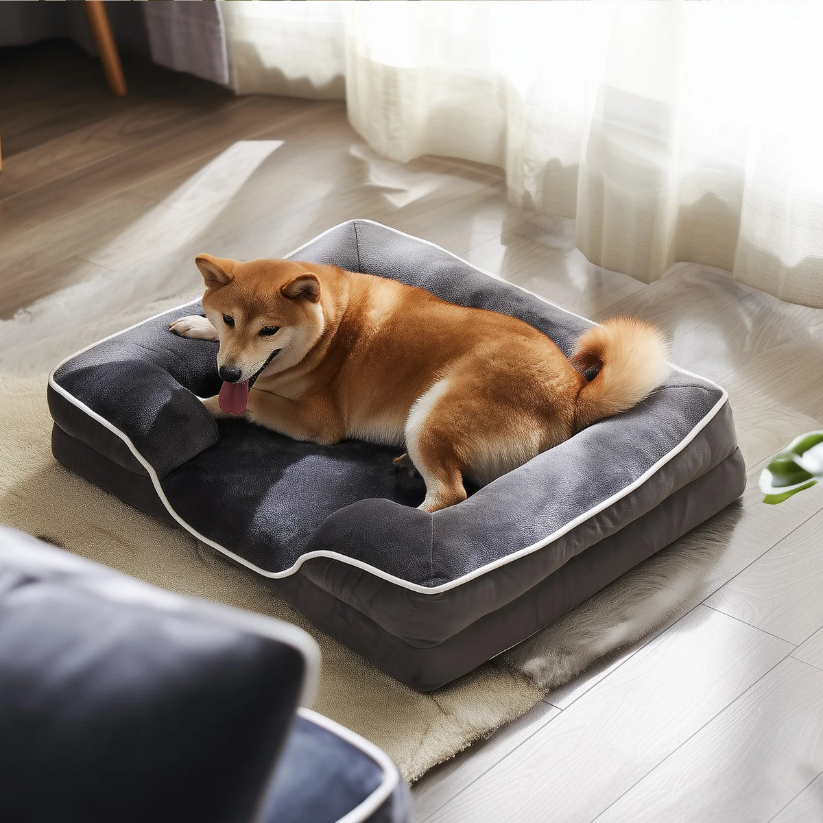 MCQ Orthopedic Memory Foam Dog Bed With Washable Cover