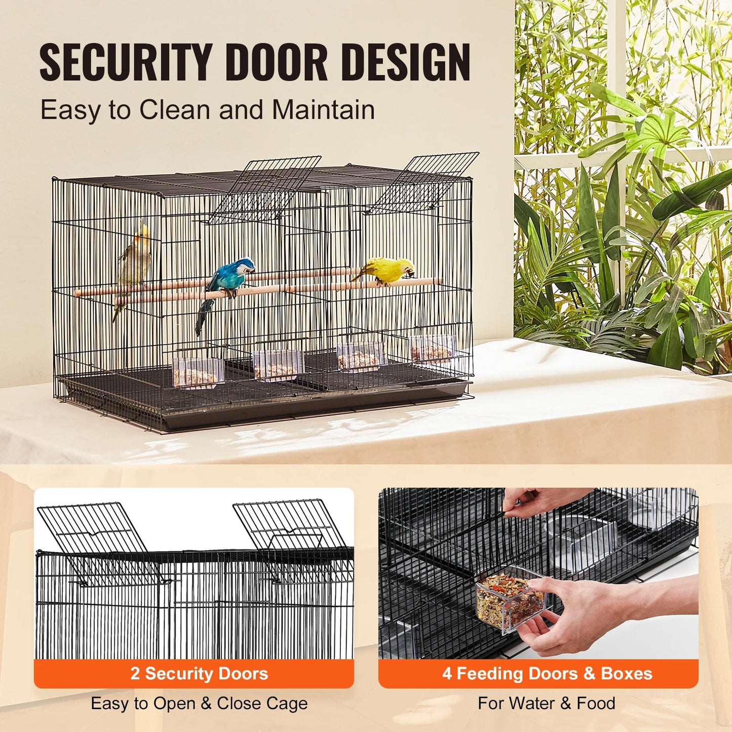 SucceBuy Flight Bird Cage With Divider For Small Birds