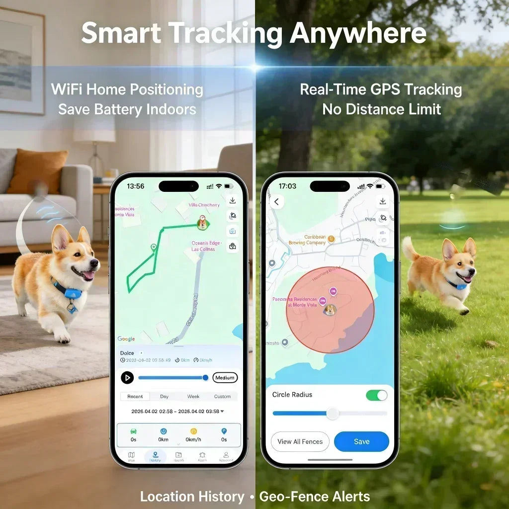 WANWAYTECH GPS Pet Tracker 4G Real Time Tracking For Dogs And Cats