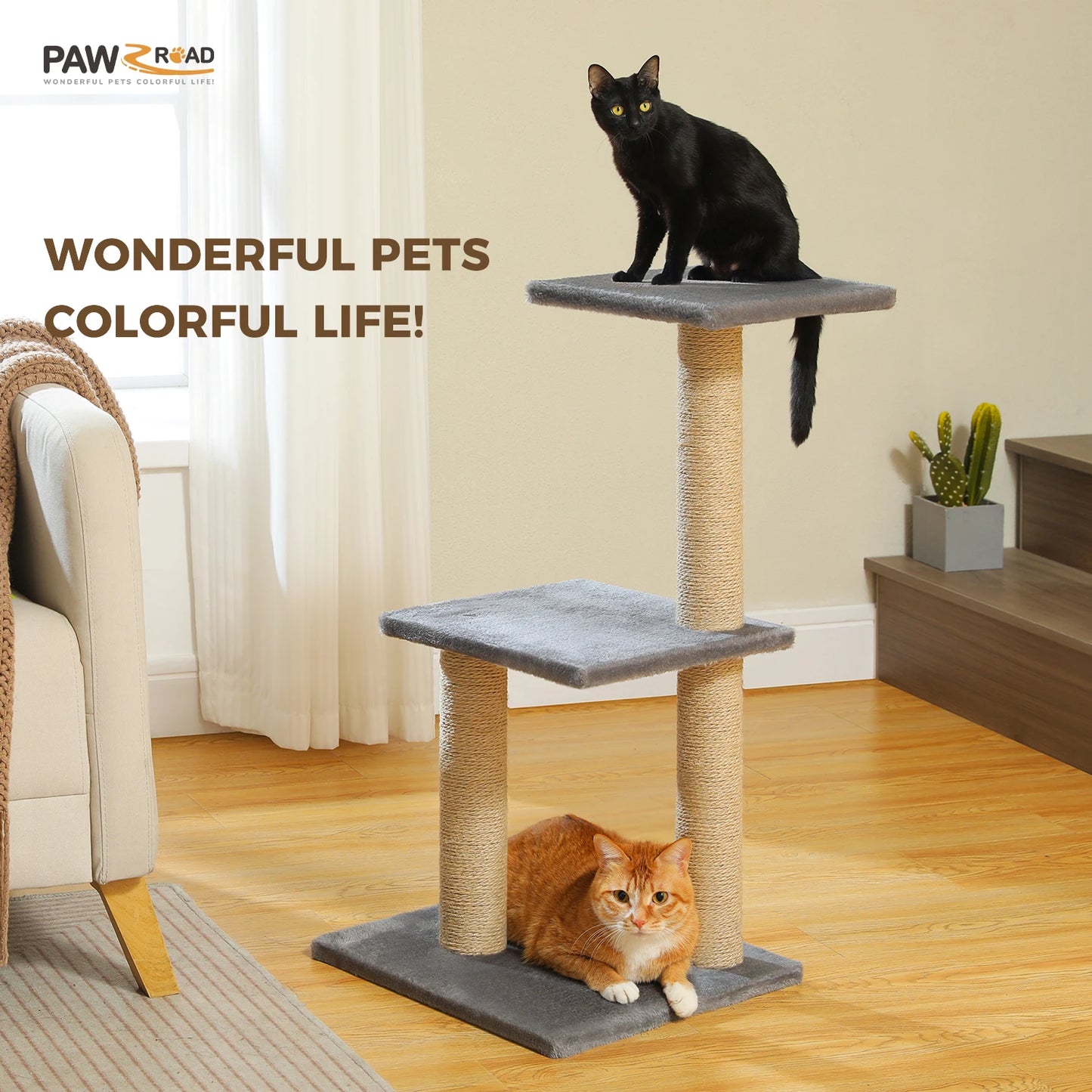 PAWZ Road Cat Tree Tower for Cats with Scratching Posts