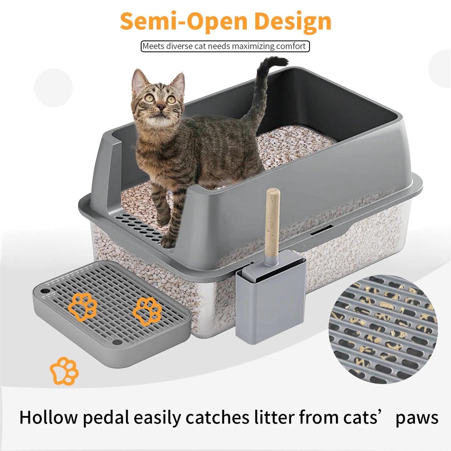 Enclosed Stainless Steel Cat Litter Box With Lid And High Walls
