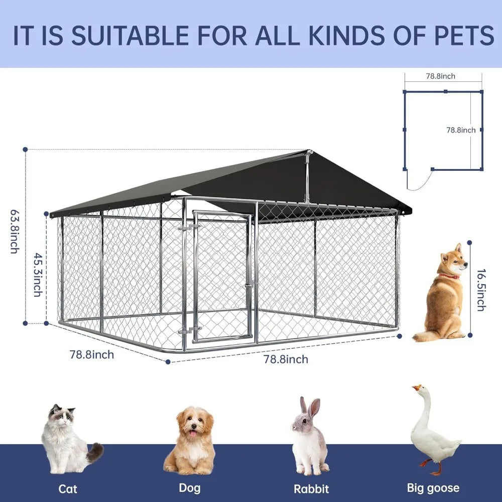 Heavy Duty Outdoor Dog Cage Kennel Mesh Steel Lock