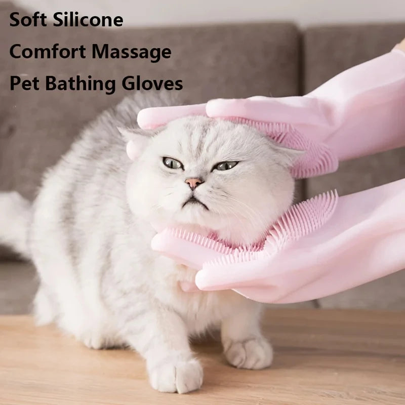Eco-Friendly Silicone Pet Grooming Glove For Bath And Hair Removal