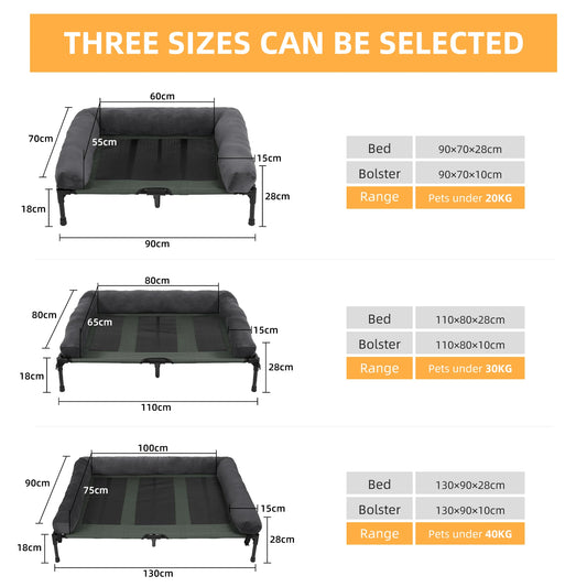 Borwart Elevated Cooling Dog Bed With Plush Removable Cover