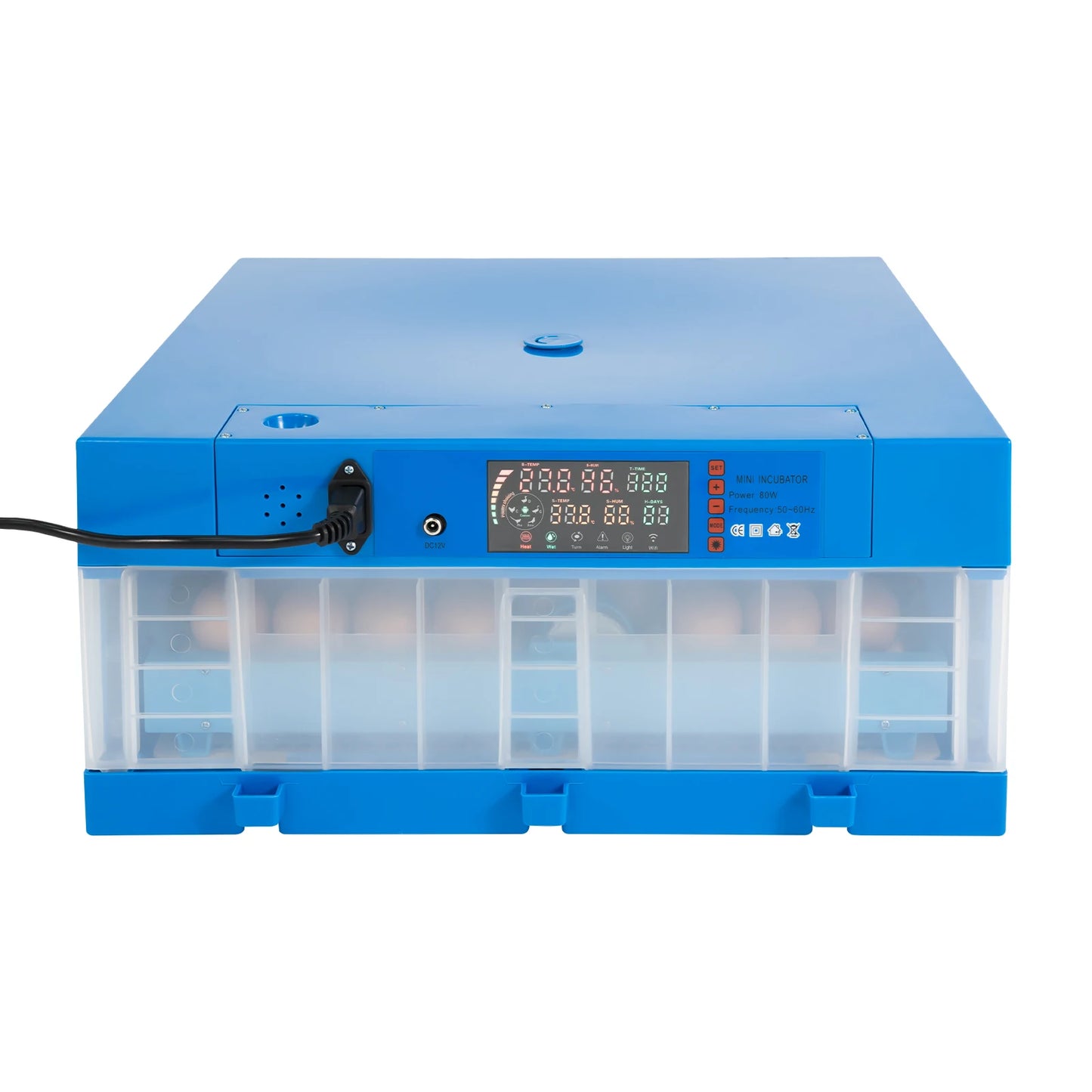 80W Fully Automatic Egg Incubator Dual Power Supply Chicken Eggs