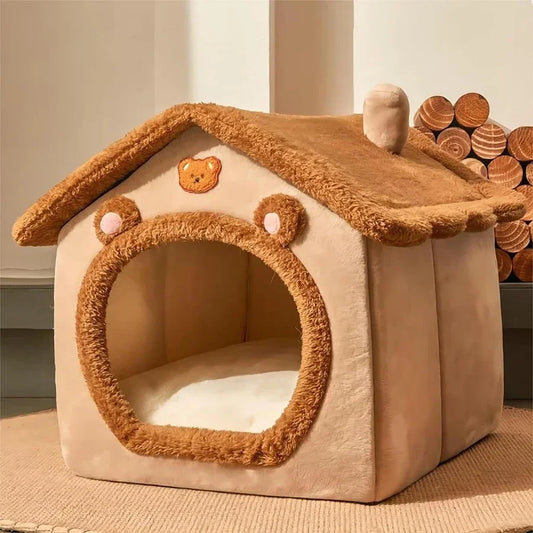 NONECN Foldable Pet House Removable Washable Cat Bed