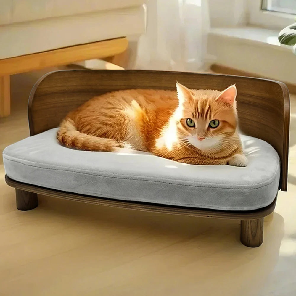 BORWART CN Elevated Wood Pet Sofa Bed With Cushion