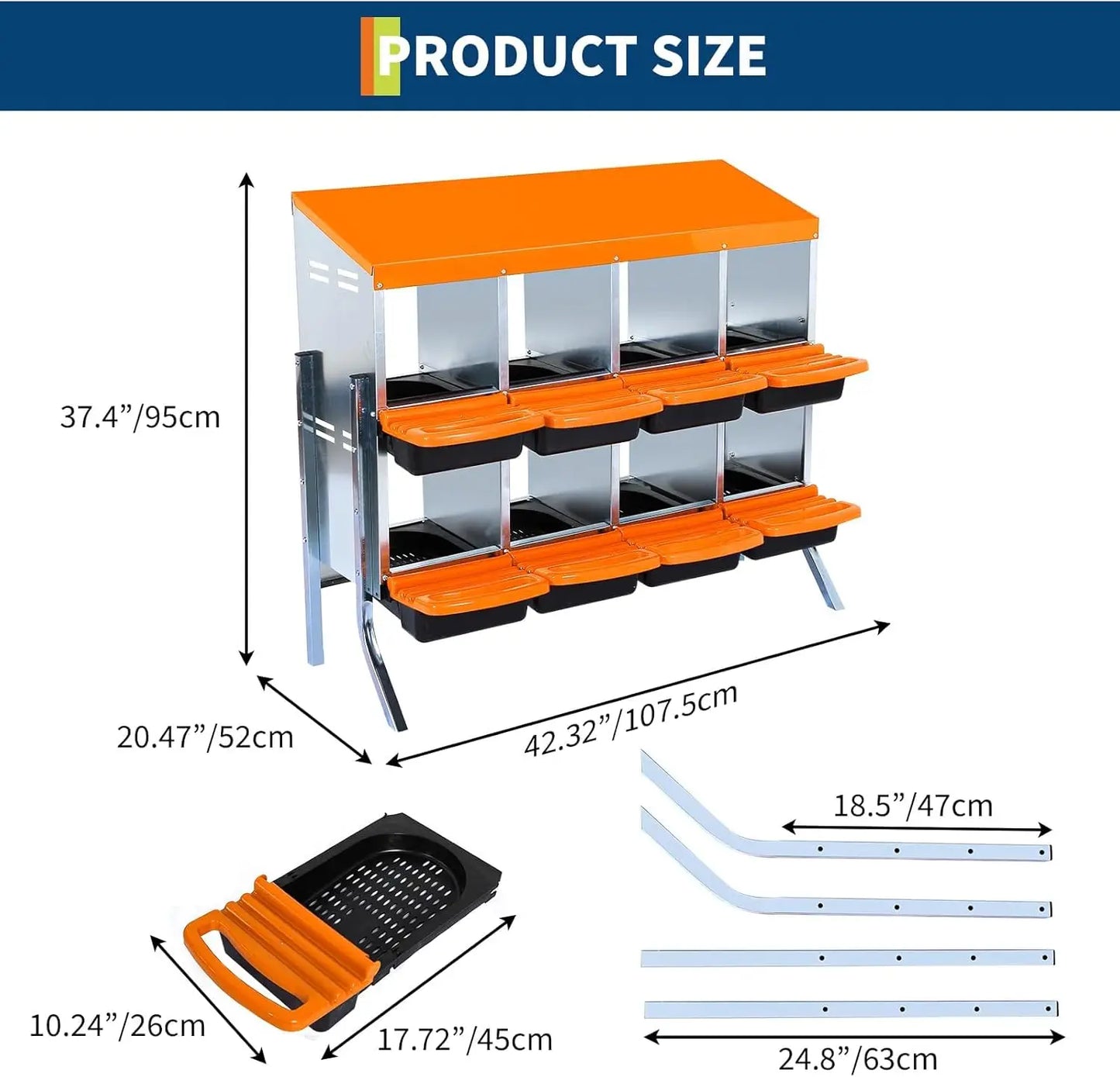TWISTER.CK Chicken Nesting Box Roll Away Design With Metal Legs