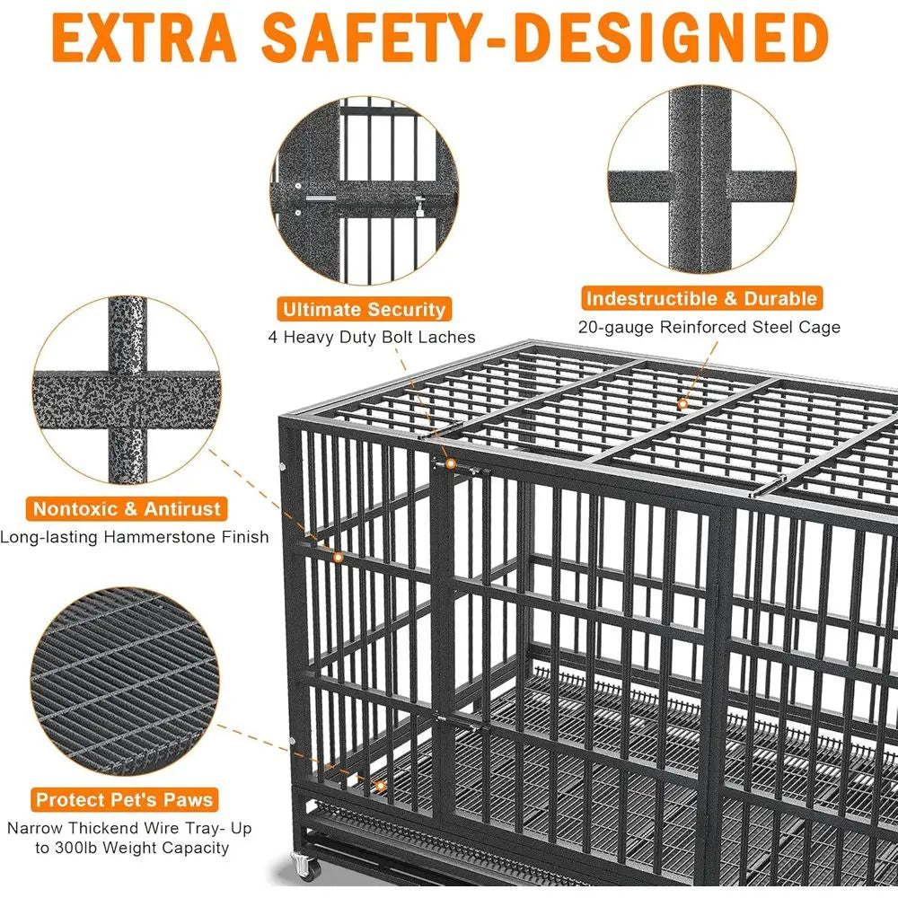 Indestructible Escape-Proof Heavy Duty Dog Crate Cage Kennel