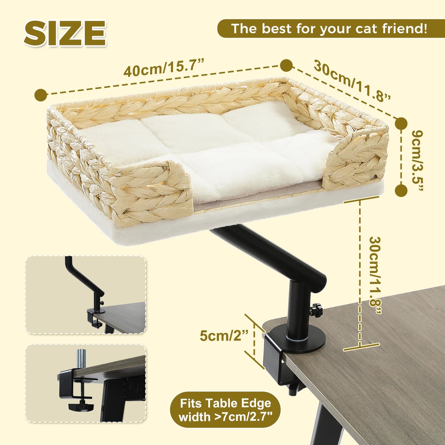 PAWZ Road Cat Desk Bed 360 Rotatable Comfort Hammock