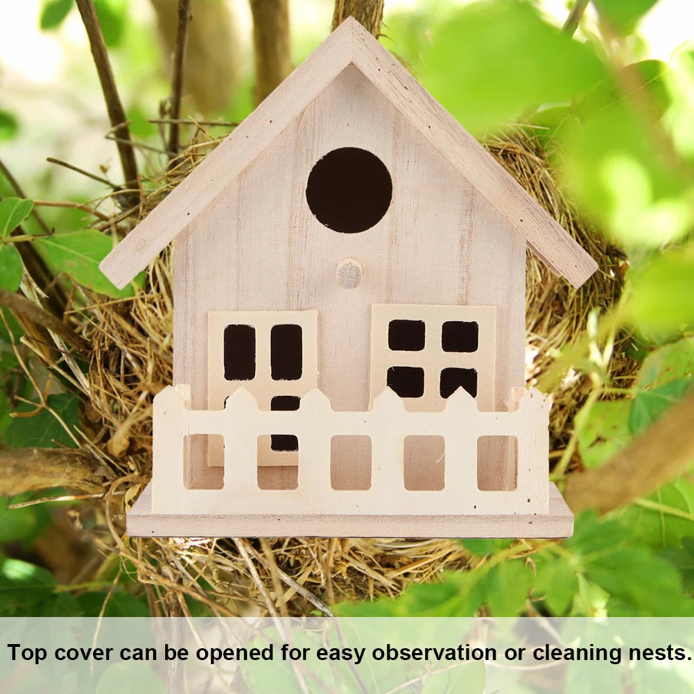 NONE Wooden Bird House Outdoor Hanging Nest Box Premium