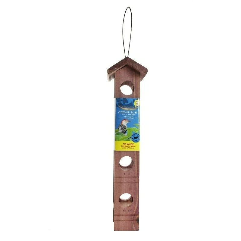 Cedar Wild Bird Suet Dough Plug Feeder For Outdoor Feeding