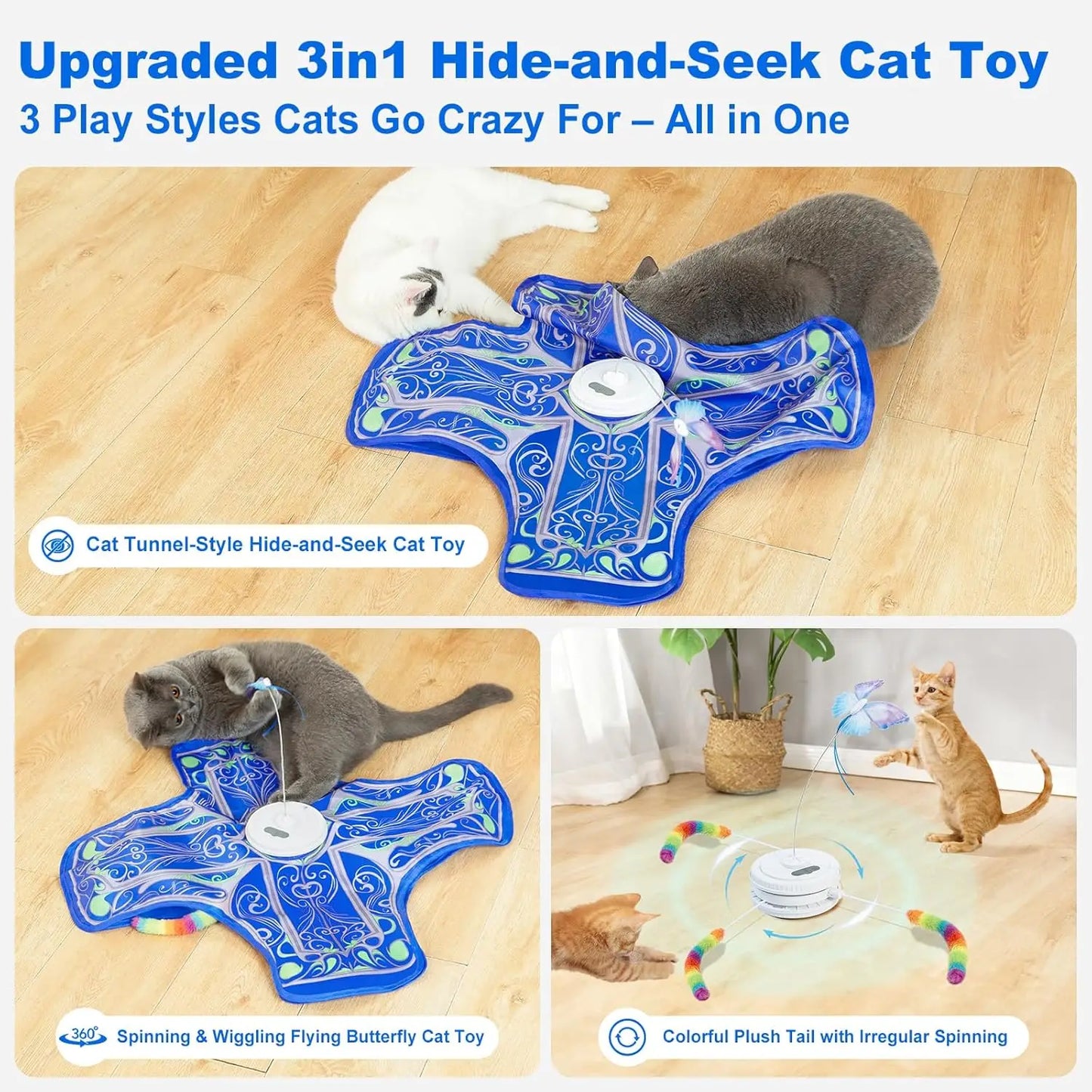 Rechargeable Touch Activated Hide and Seek Cat Toy