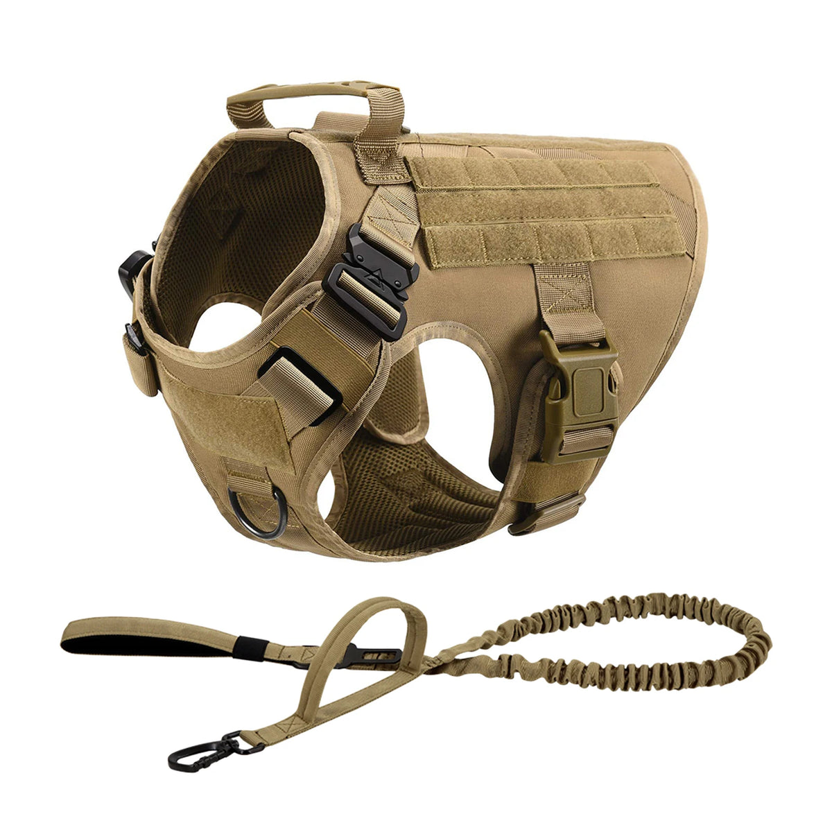 Adjustable Padded Nylon Tactical Dog Harness With Quick Release Buckle