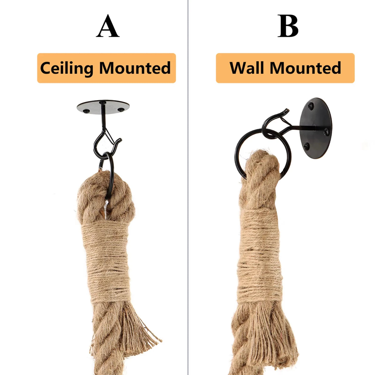 Ceiling Mounted Cat Sisal Climbing Rope Scratching Post