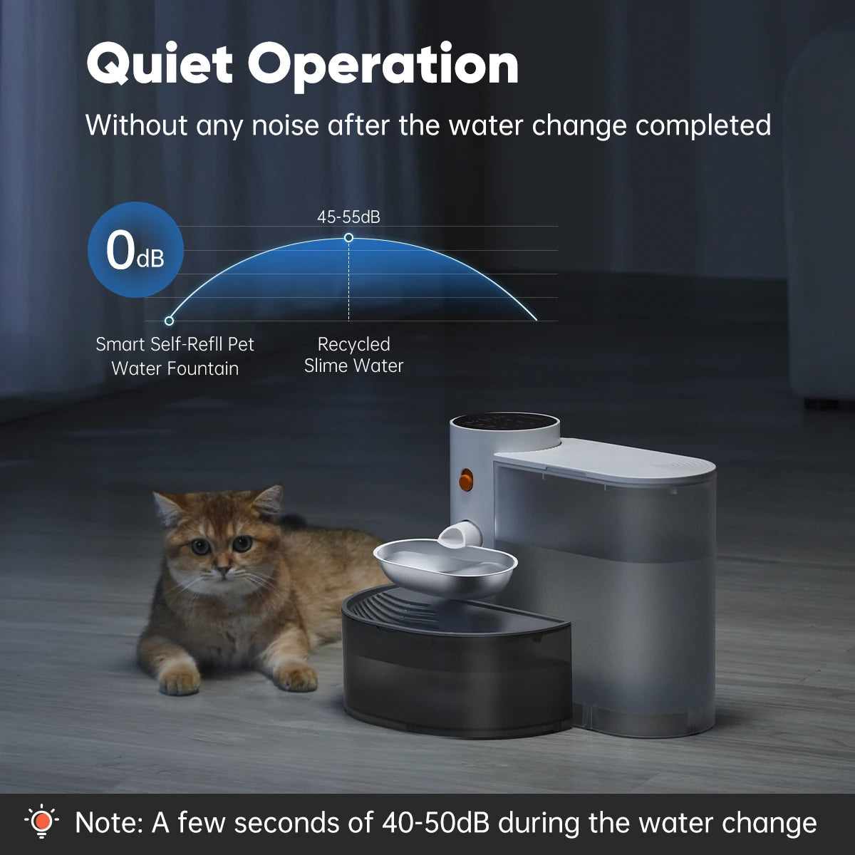 Booteely Stainless Steel Cat Water Dispenser With Purification