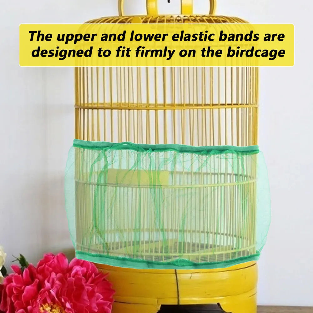 Nylon Mesh Bird Cage Cover for Parrots Easy Cleaning
