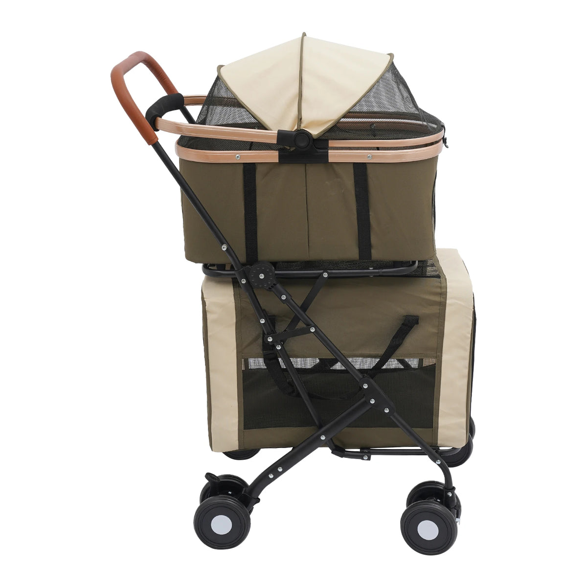Bymaocar Foldable Pet Stroller With Sunshade And Safety Locks