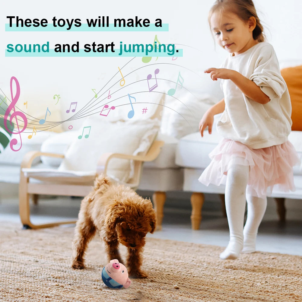 Electric Pet Interactive Toy Ball With Squeaker Self Moving