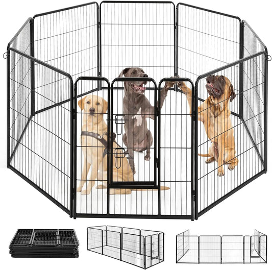 Dog Playpen Heavy Duty Metal Exercise Pen Indoor Outdoor Fence