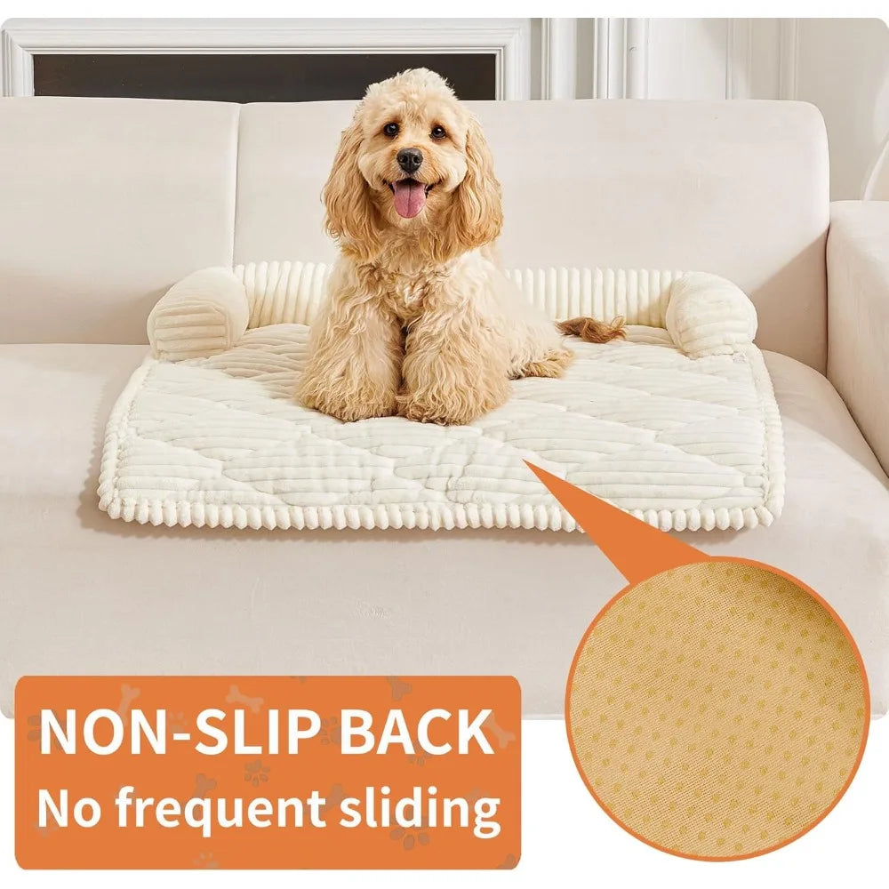 Non Slip Dog Couch Bed With Washable Velvet Cover Seasons