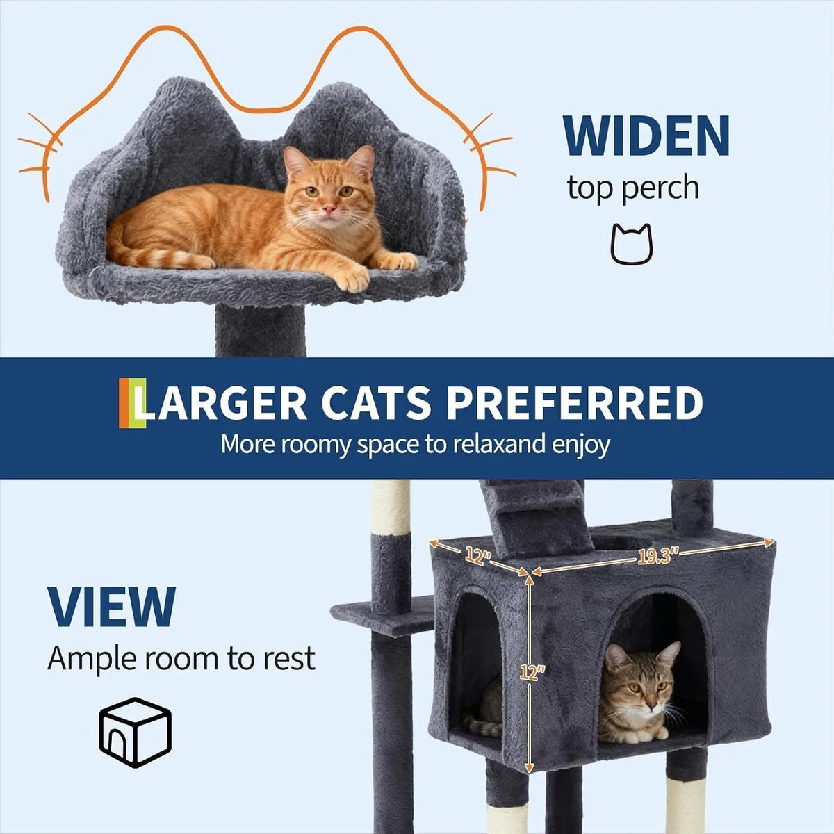 Premium Multi Level Cat Tower Featuring Sisal Scratching Posts
