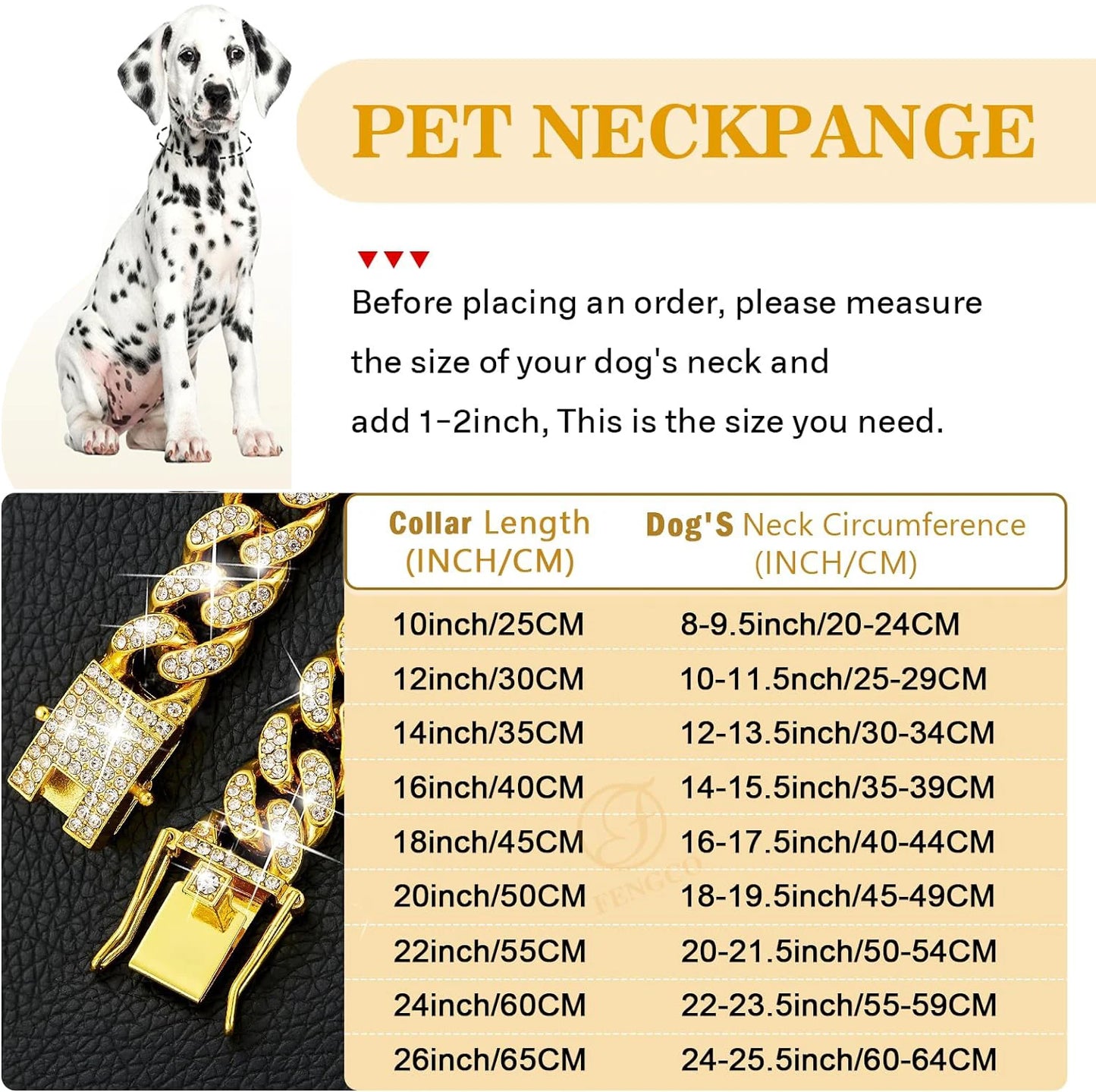 Stainless Steel Dog Chain Collar Luxury Pet Jewelry Accessory