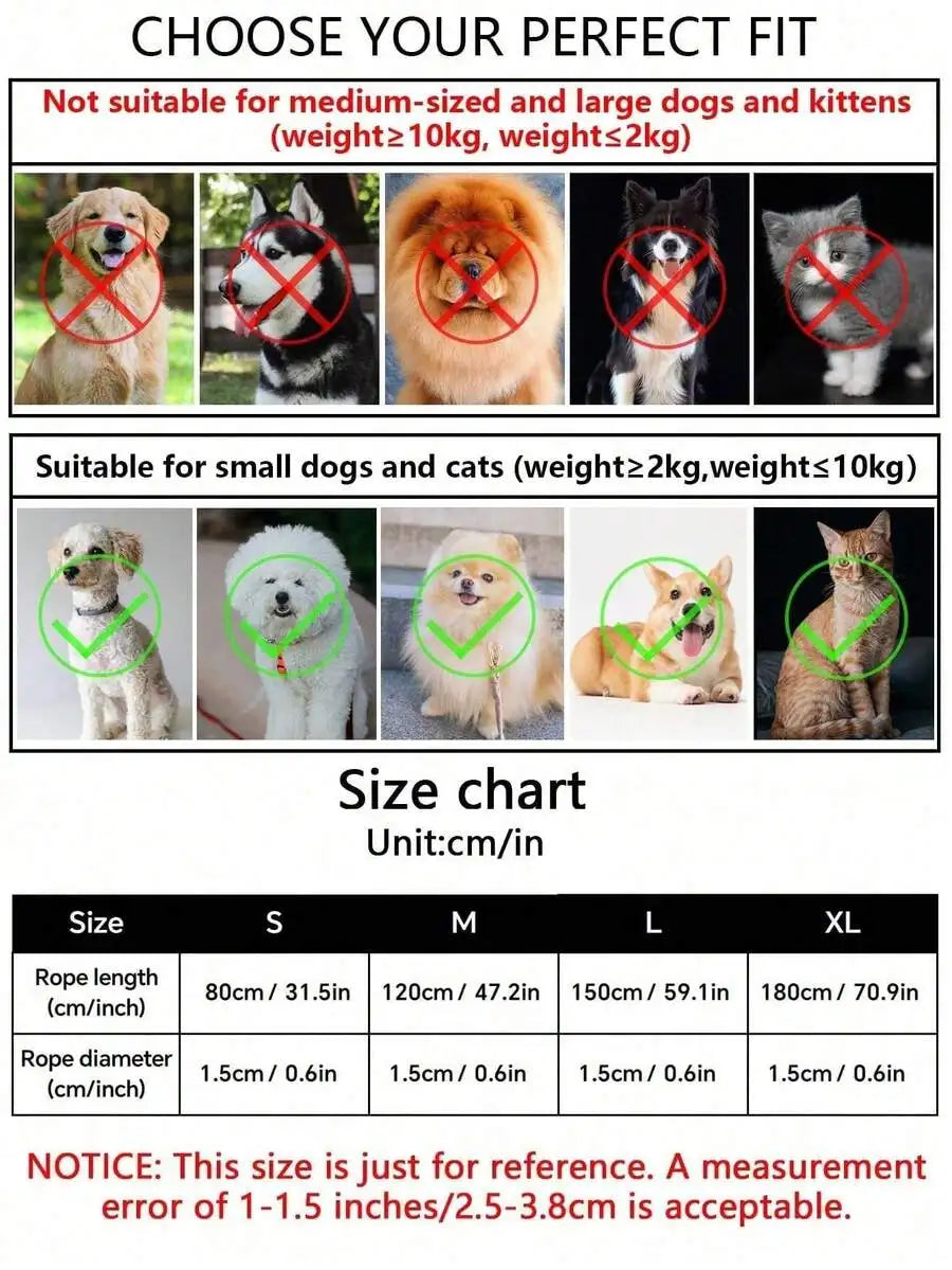 Essential PU Leash For Cats And Small Dogs Outdoor Walking