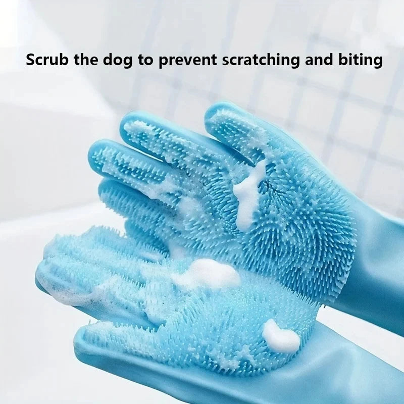 Eco-Friendly Silicone Pet Grooming Glove For Bath And Hair Removal