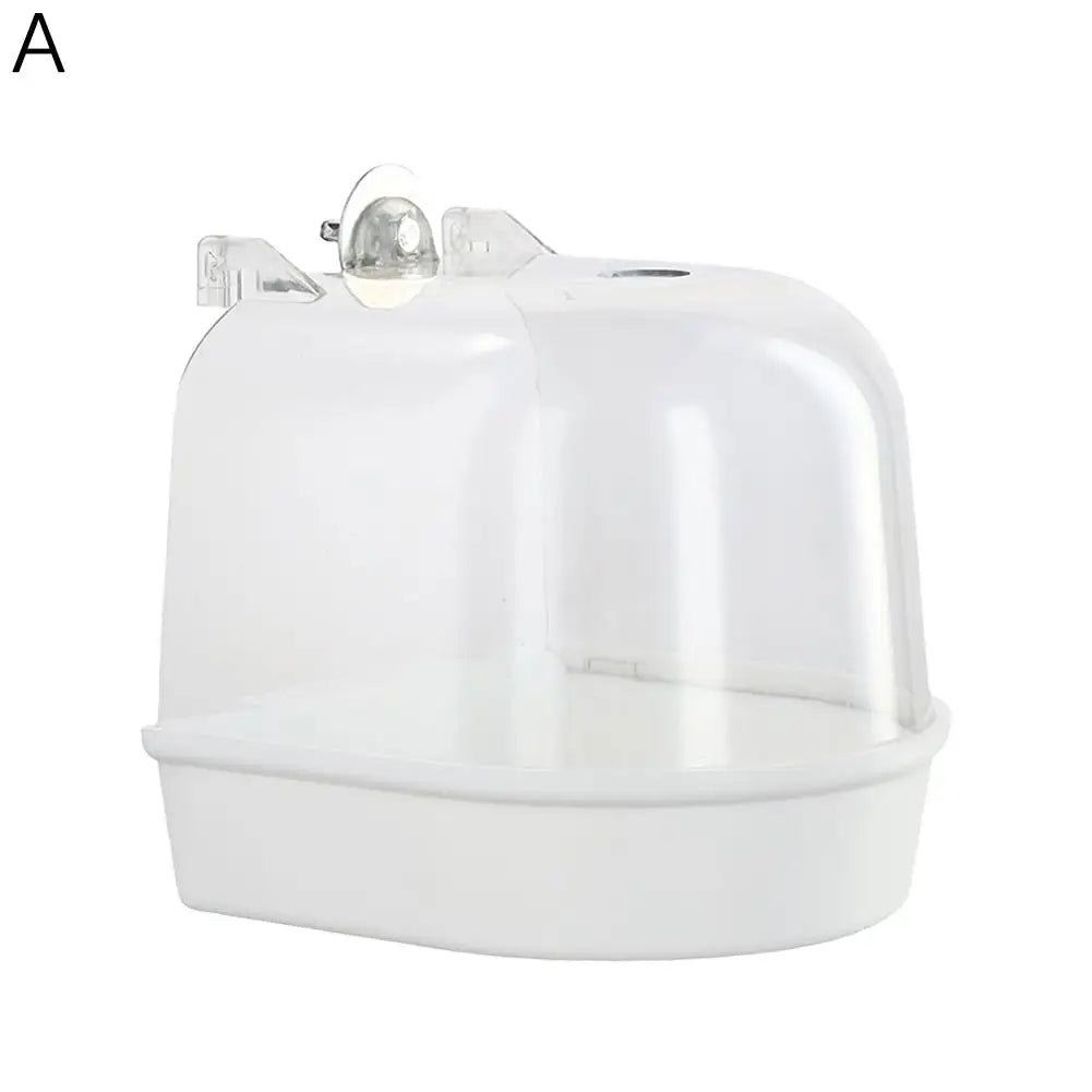 Bird Bath for Cage Cleaning Parakeet Cockatiel Hanging Acrylic Cube