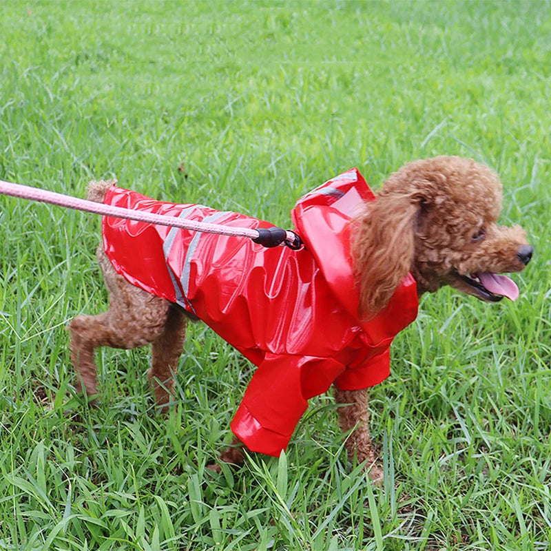 Waterproof PU Pet Raincoat For Dogs And Cats Hoody Jacket