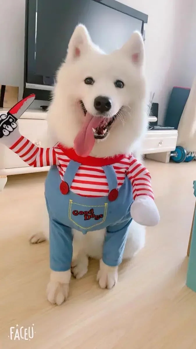 Halloween Chucky Doll Costume For Dogs And Cats Funny Outfit