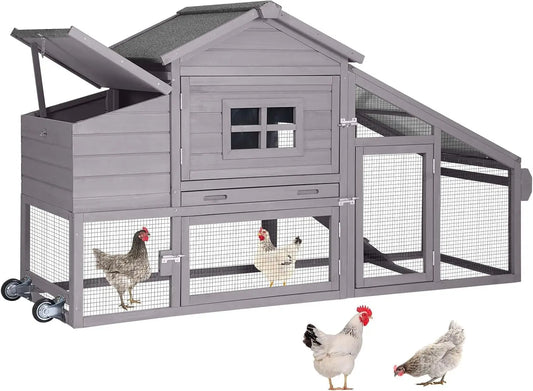 Mobile Chicken Coop With Wheels For Outdoor Poultry House