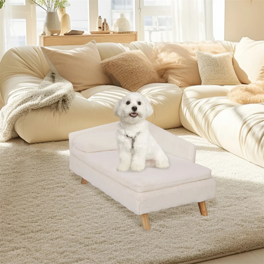 BINGOPAW L-Shape Pet Sofa Bed With Wooden Legs For Pets