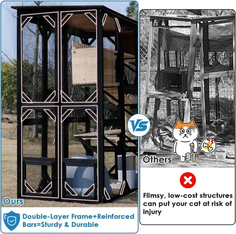 FunXplore Outdoor Cat Catio Walk In Enclosure For Multiple Cats