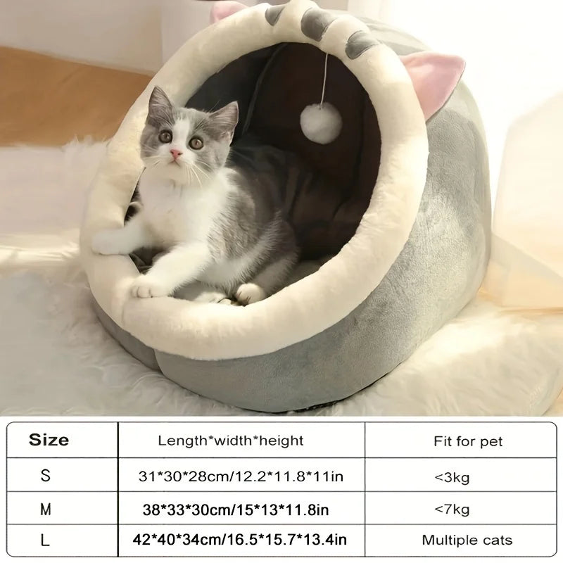 Cozy Cat House Bed With Warm Nest Tent For Pets And Cats