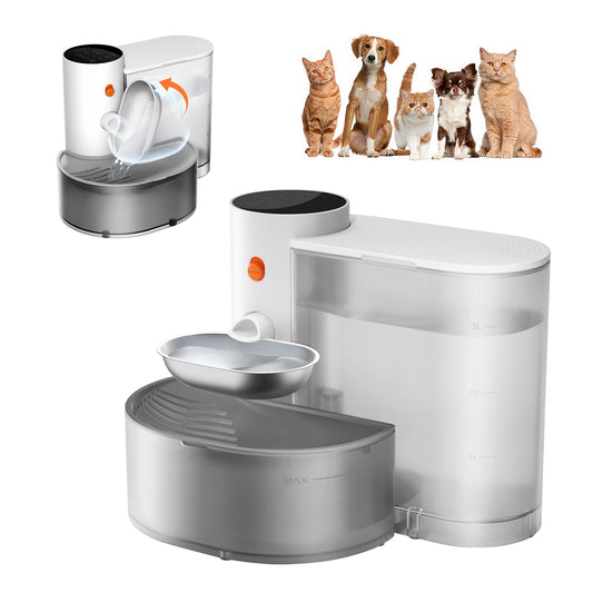 Booteely Stainless Steel Cat Water Dispenser With Purification