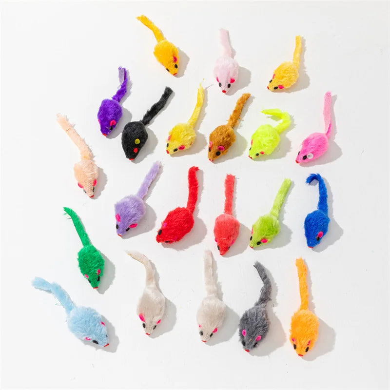 Pet Cat Toys Rabbit Fur False Mouse Feather Mouse Toy