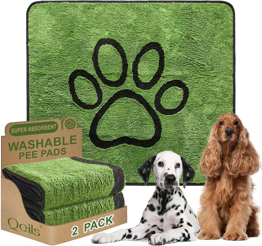 Reusable Dog Pee Pads 2 Pack Super Absorbent Leakproof Mats