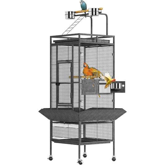 HiMiss Large Bird Cage With Play Top And Wood Perches