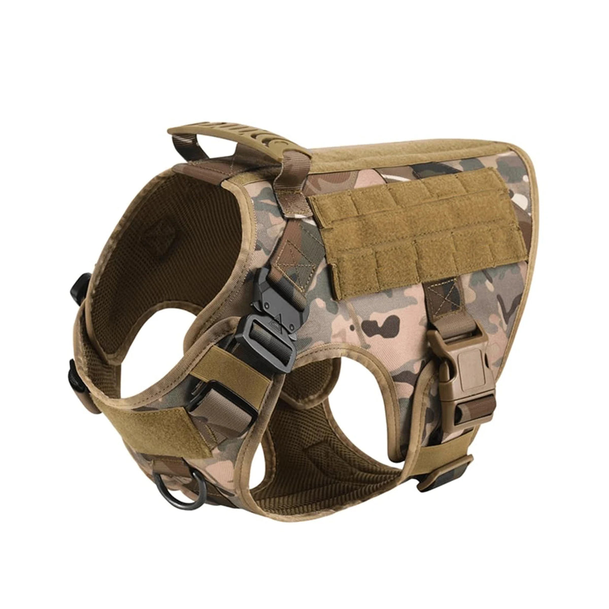 Adjustable Padded Nylon Tactical Dog Harness With Quick Release Buckle