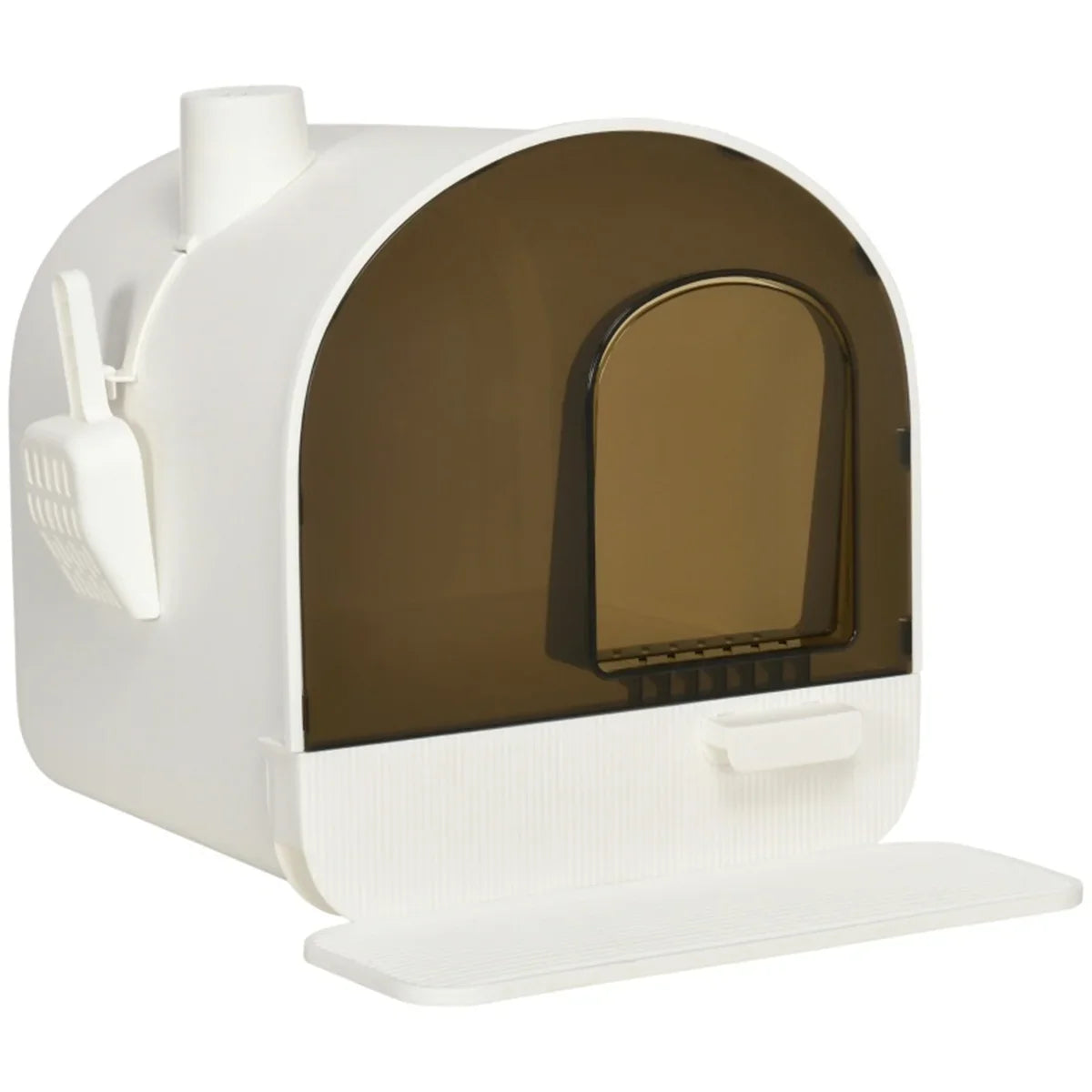 Enclosed Large Cat Litter Box With Odor-Resistant Anti-Tracking Mat