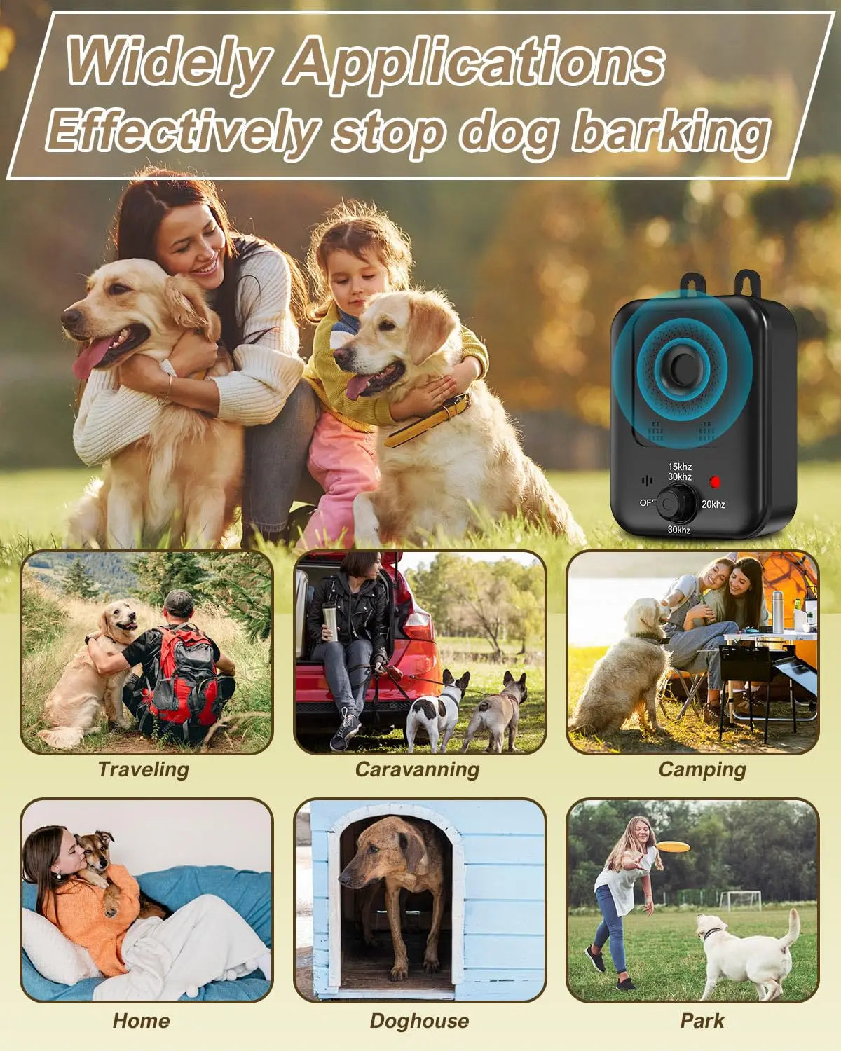 PetEdu Rechargeable Ultrasonic Bark Deterrent for Indoor and Outdoor Use