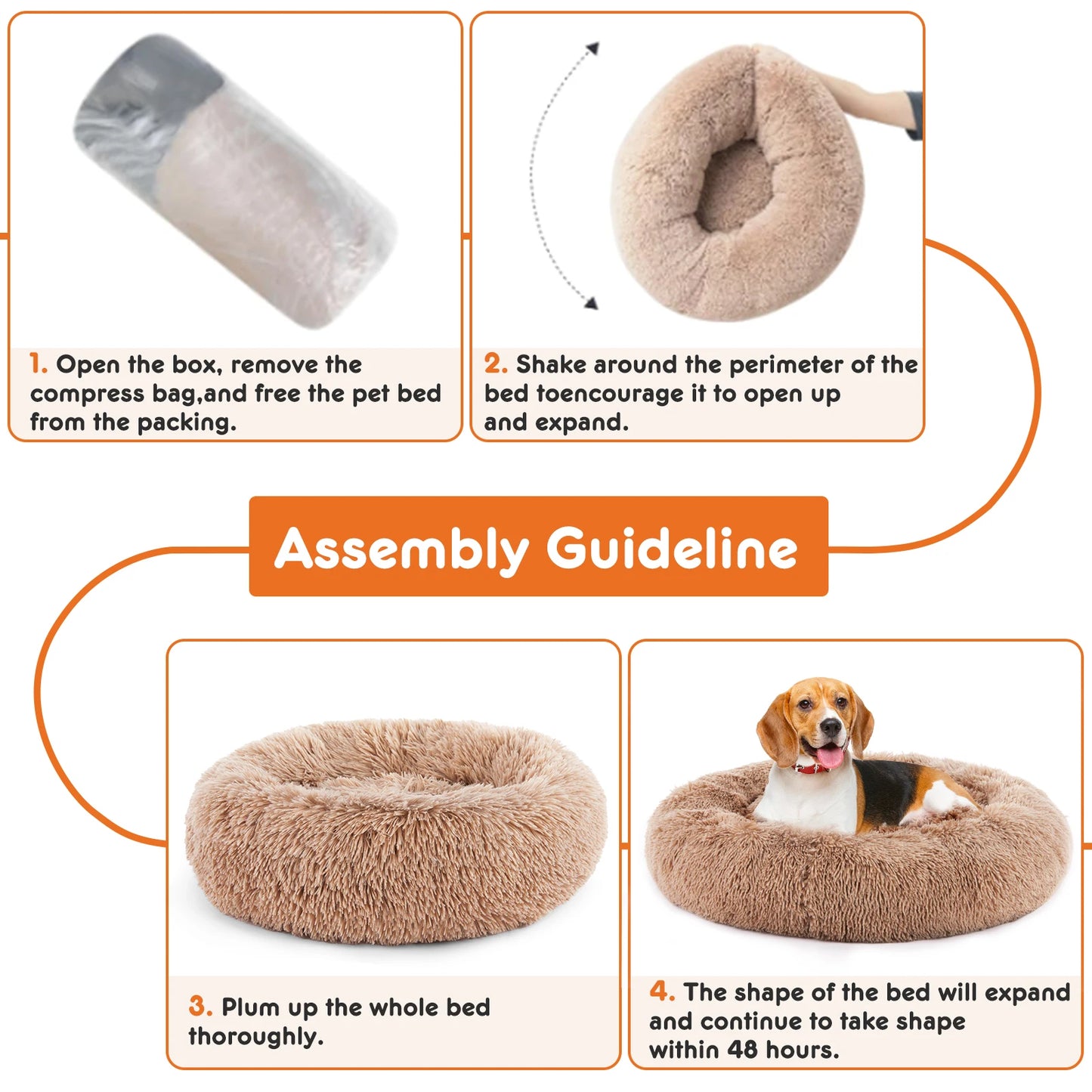 JHK Calming Dog Bed for Medium and Large Dogs Premium