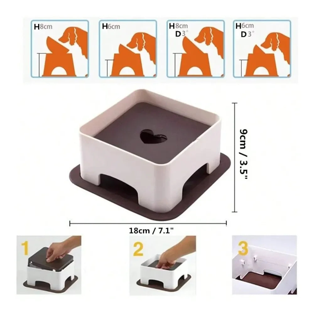 Wide Mouth Dog Feeding Bowl With Anti Skid Tilted Design