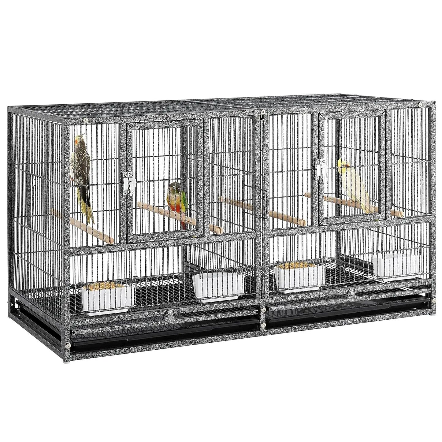 Stackable Divided Bird Cage For Parakeets Canaries Cockatiels Finches