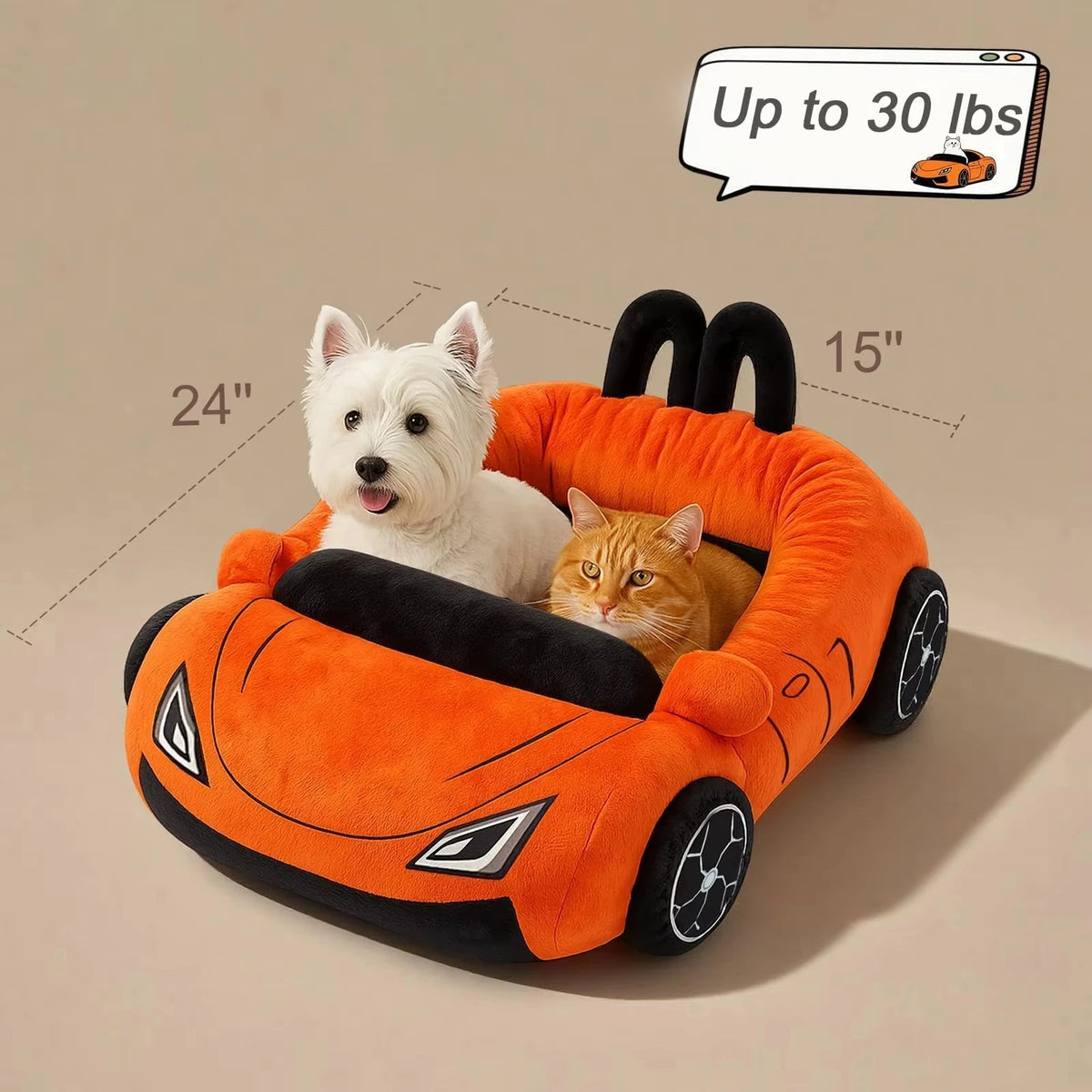 CWV Supercar Cat Bed Soft Coral Fleece Washable With Pillow