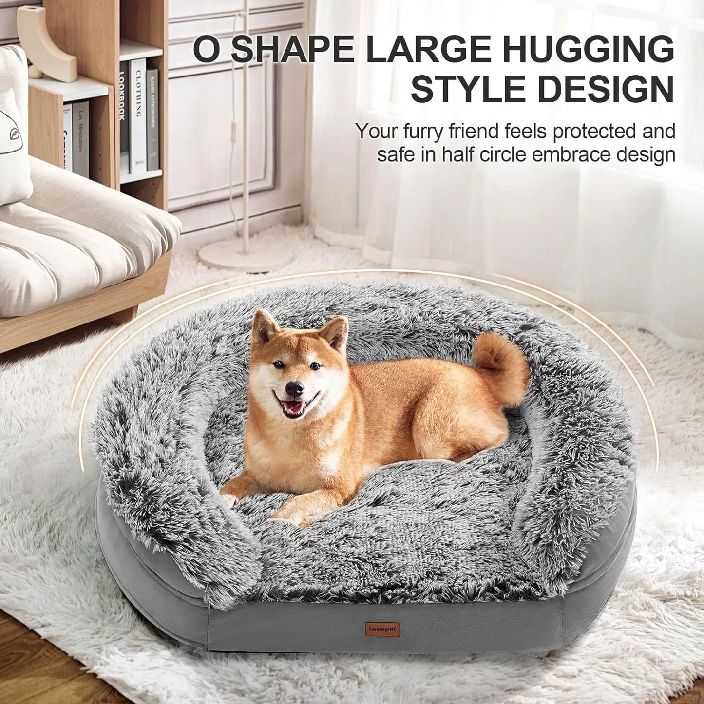 Thickened Orthopedic Dog Bed With Egg Crate Foam Waterproof Lining